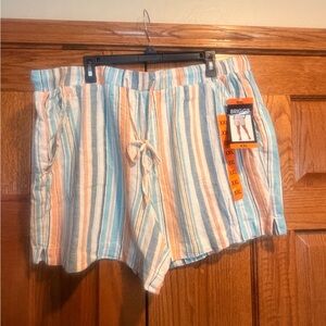 Briggs Linen Blend Pull On Shorts New